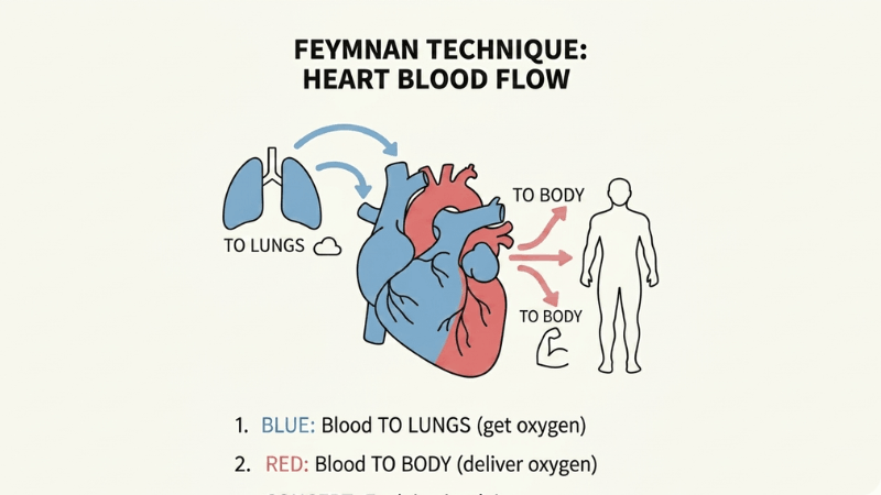feynman-technique-human-heart-example (1) Student explaining the human heart using the Feynman Technique