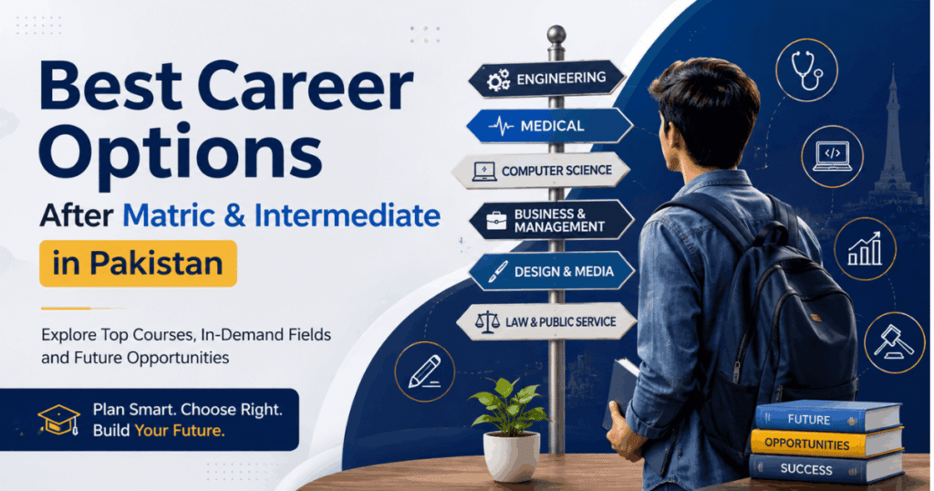 Student exploring career options after matric and intermediate in Pakistan
