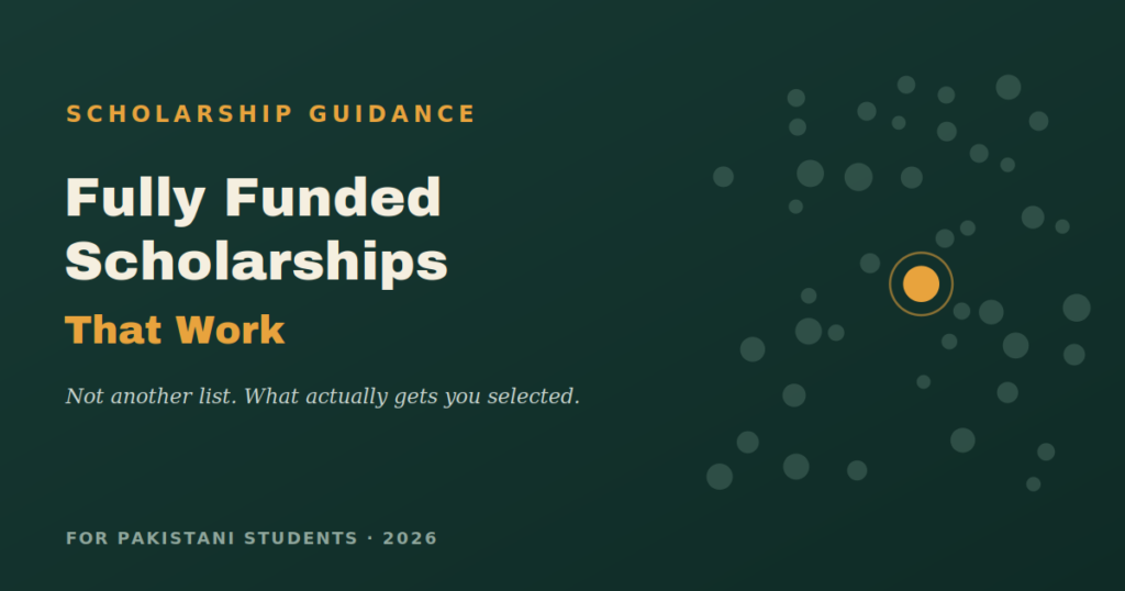 Student reviewing a fully funded scholarships opportunity